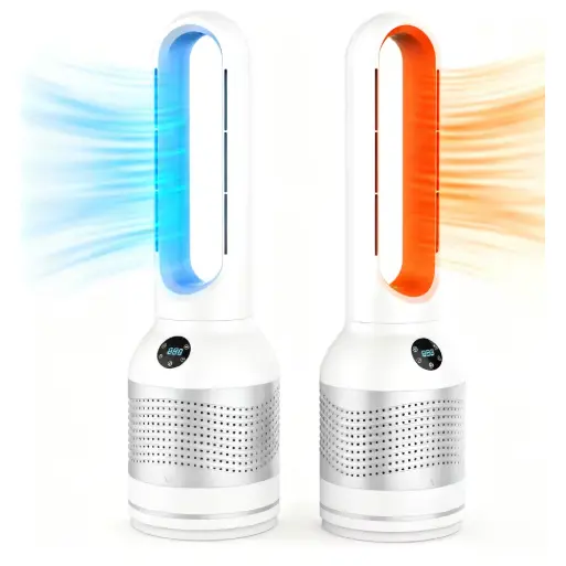 Răcitor de aer cu ventilator fără lame 3 în 1 Încălzitor și purificator de aer