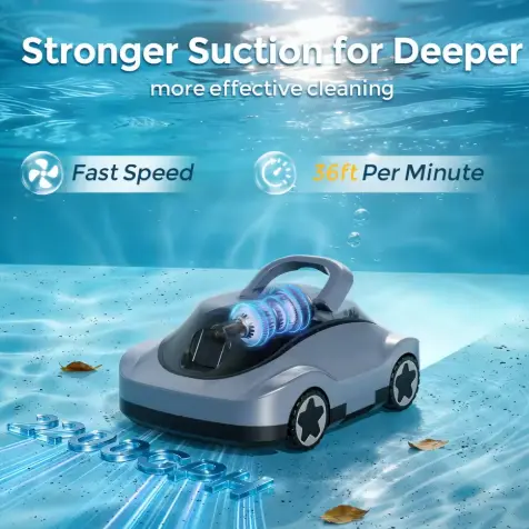 Robot de curățat piscine fără fir cu aspirator puternic