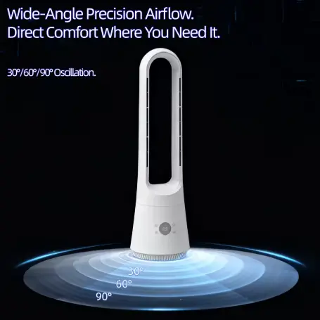 Purificator inteligent de aer cu ventilator turn fără lame, răcoros, cu telecomandă