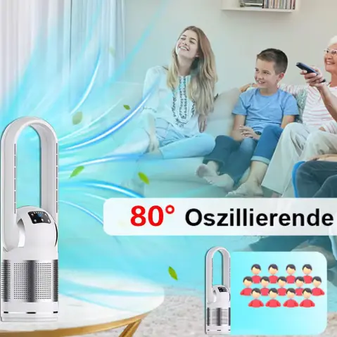Purificator de aer multifuncțional cu filtru HEPA pentru casă inteligentă cu încălzitor fără lame și ventilator de răcire